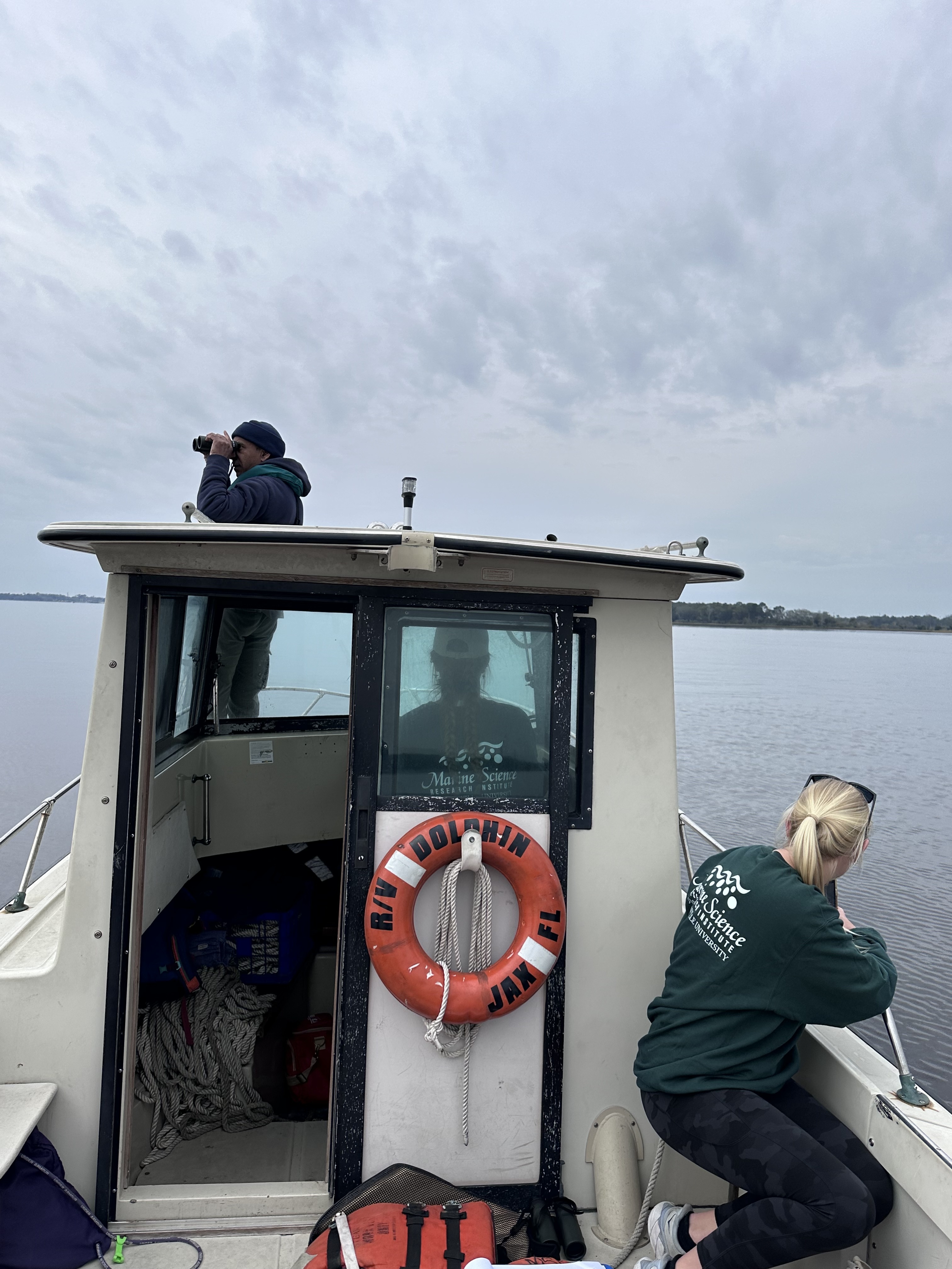 Gerry Pinto and JU students conducting visual survey