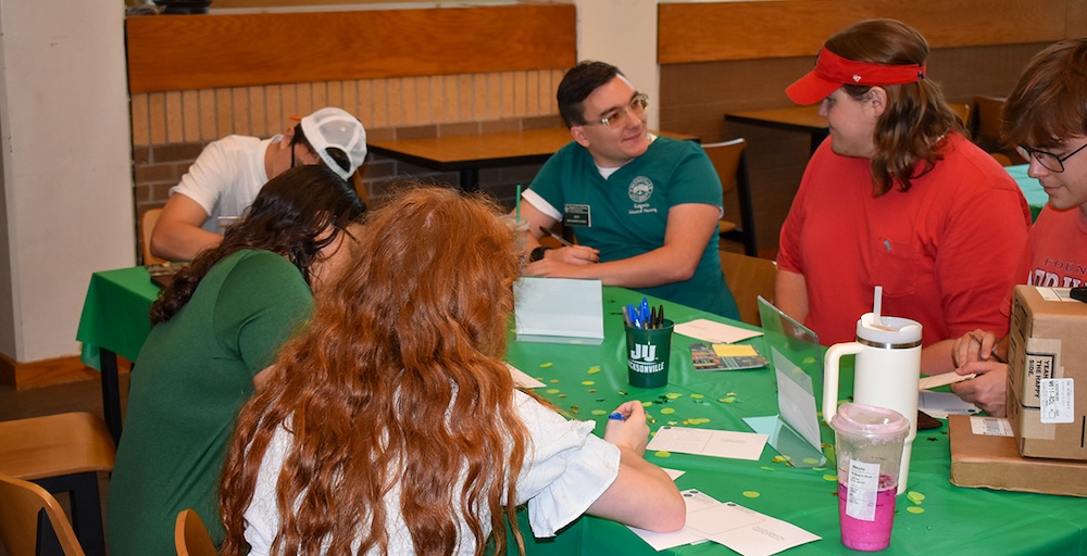 Students writing thank you notes