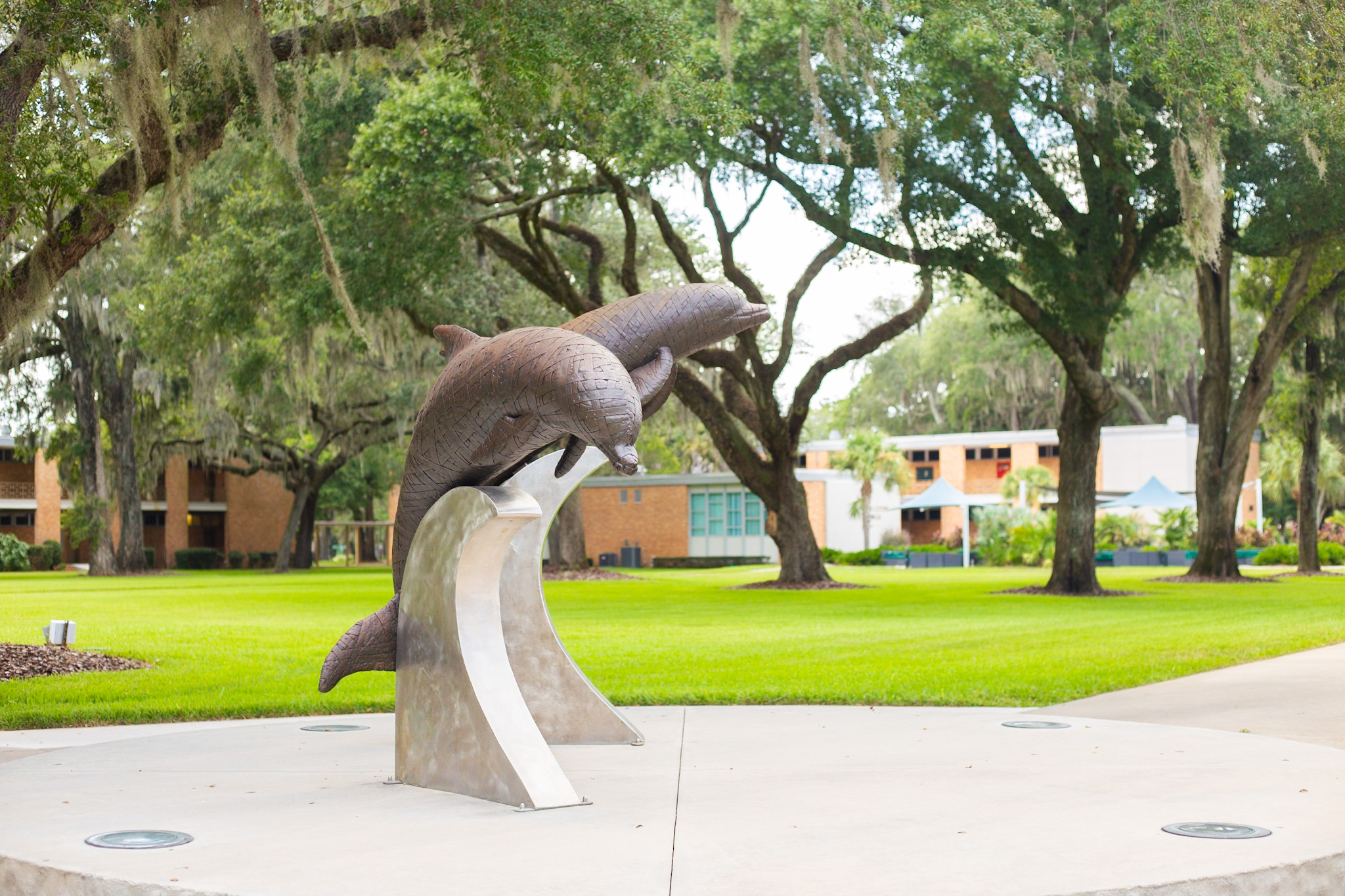 dolphin statues