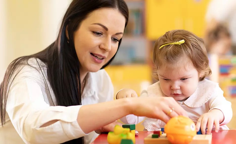 Teacher with child