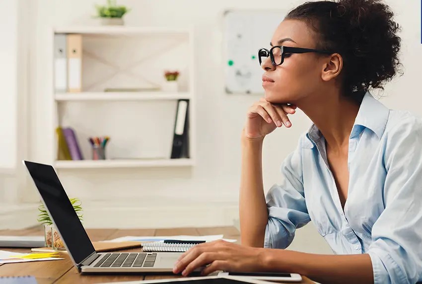 Woman working at computer