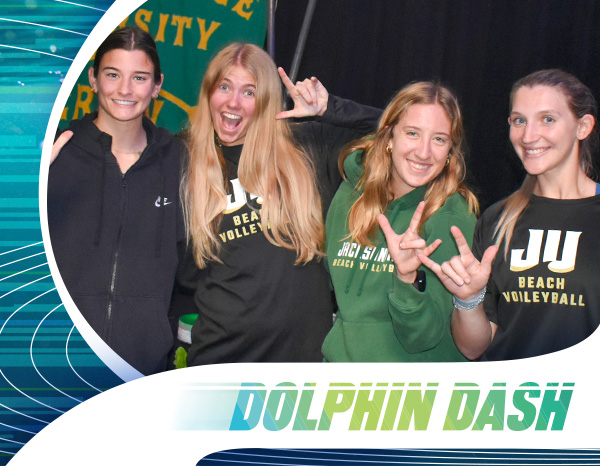 students making the phins sign with their hands