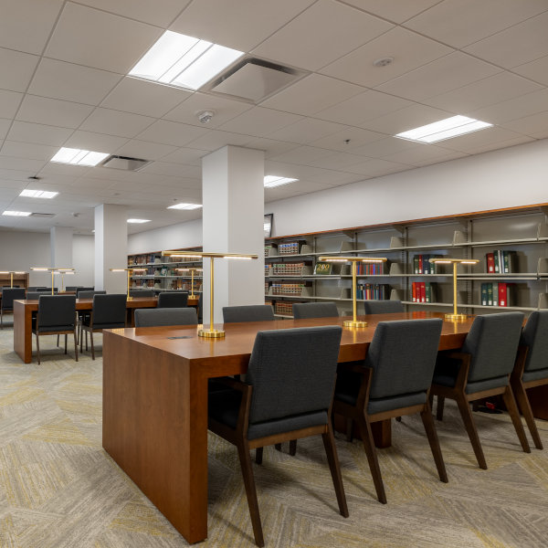 A library at Downtown JU College of Law