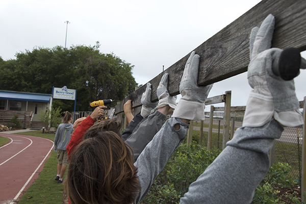 Students serving during Charter Day of Service.