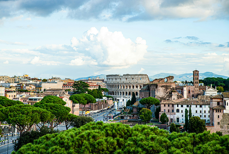 Aerial view of Rome, Italy