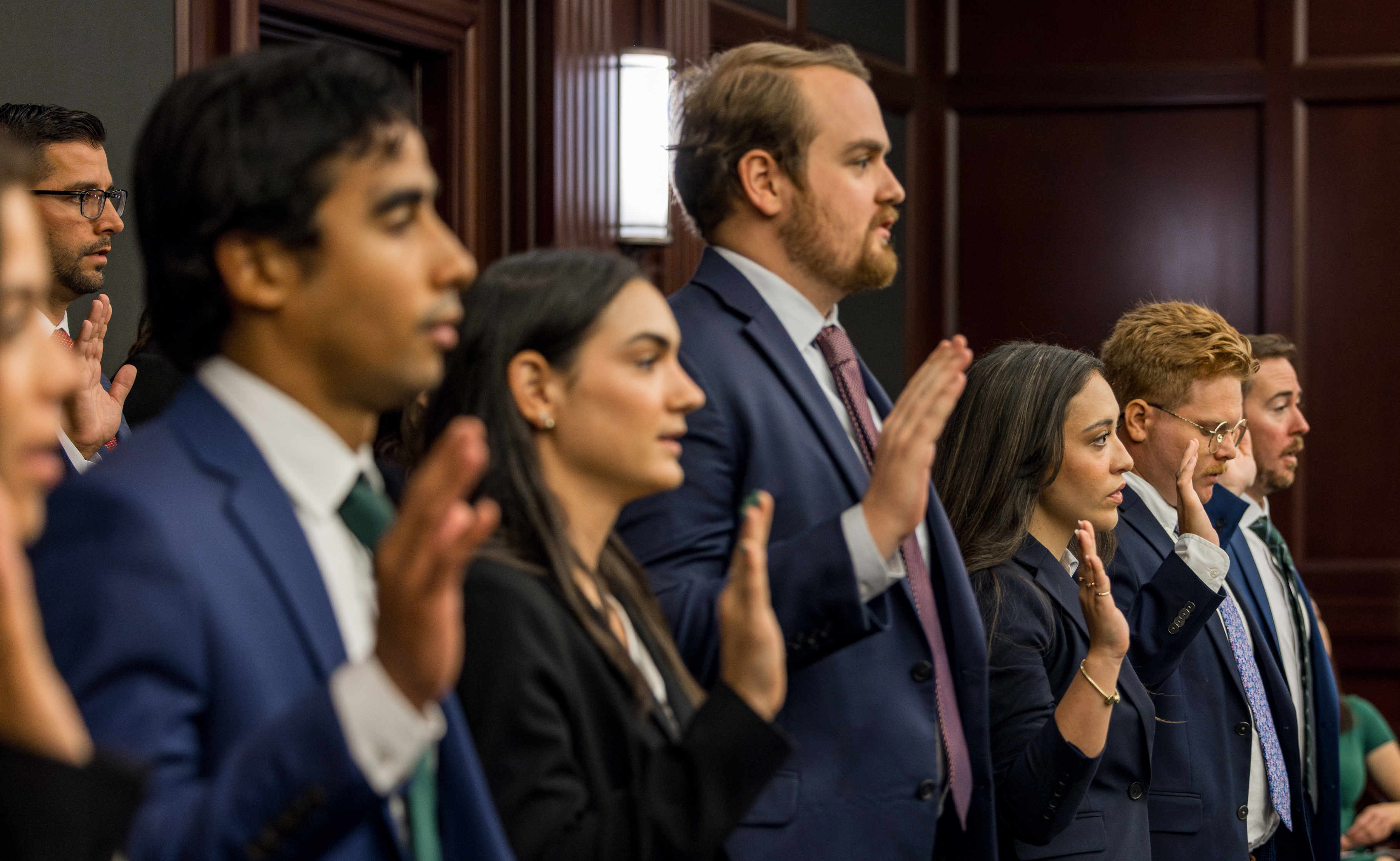 The Class of 2027 taking the Oath of Professionalism