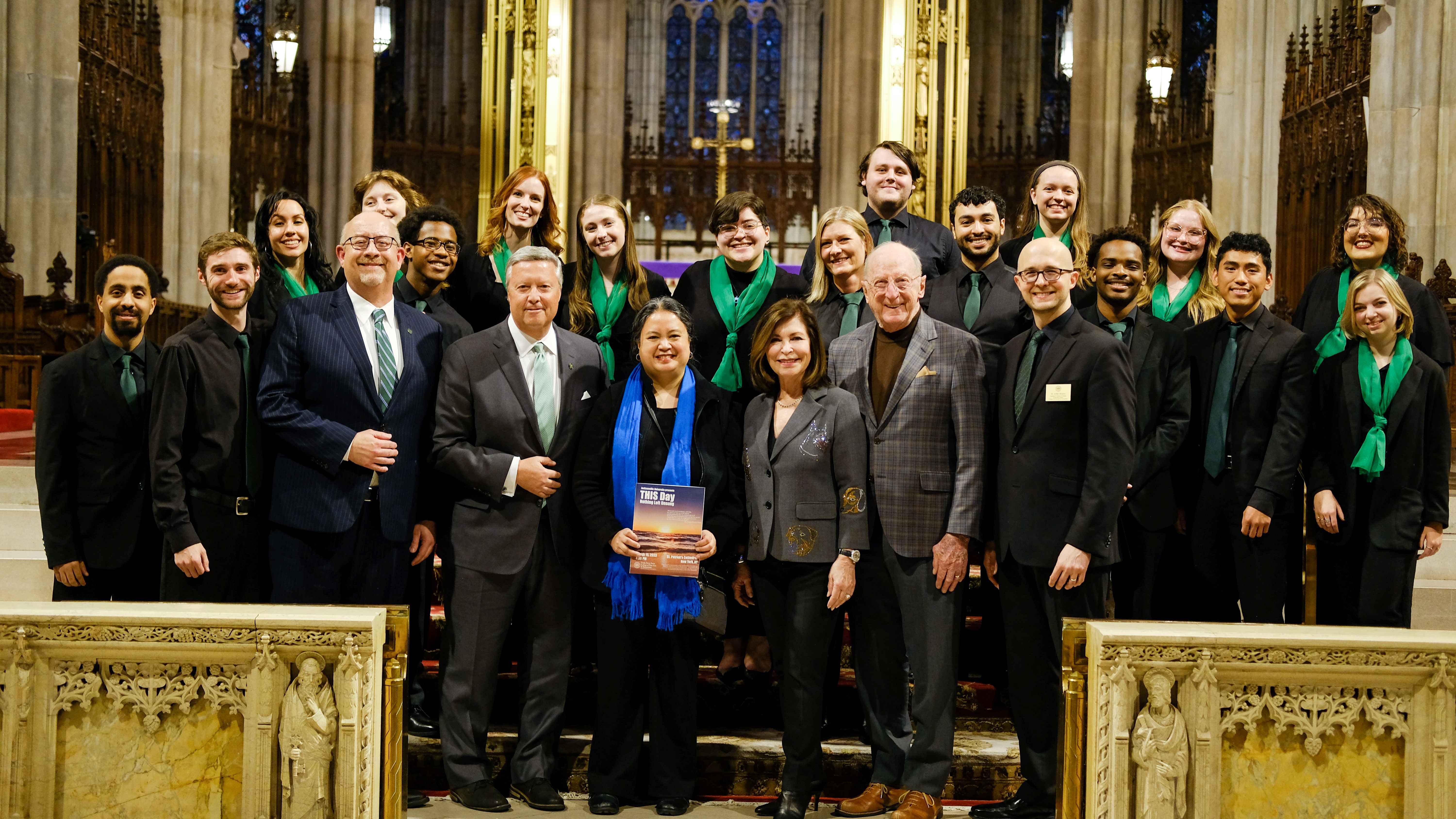 a group picture of the audience who attended the performance at the cathedral