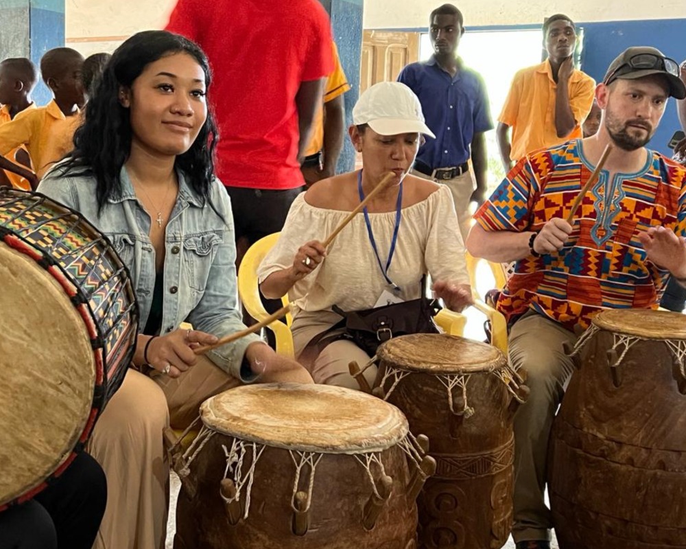 JU nursing students visit a school in Ghana. 