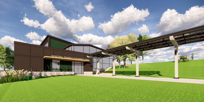 Rendering of Jacksonville University's new basketball performance center, courtesy of Quinn Evans Architects