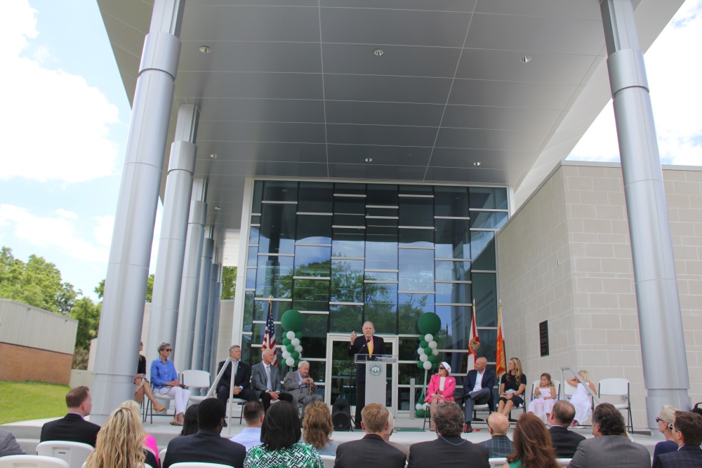 Speaker at the opening event from the opening of the Frisch Welcome Center.