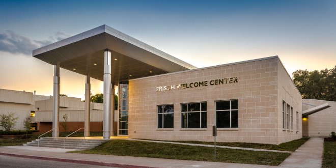 The outside of the Frisch Welcome Center.