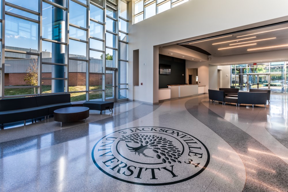 The inside of the Frisch Welcome Center.