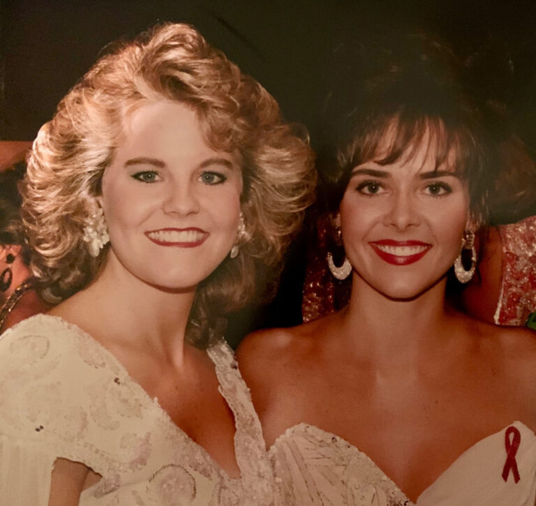 Leanza Cornett and Elaine Borne during a pagent in the late 1900's