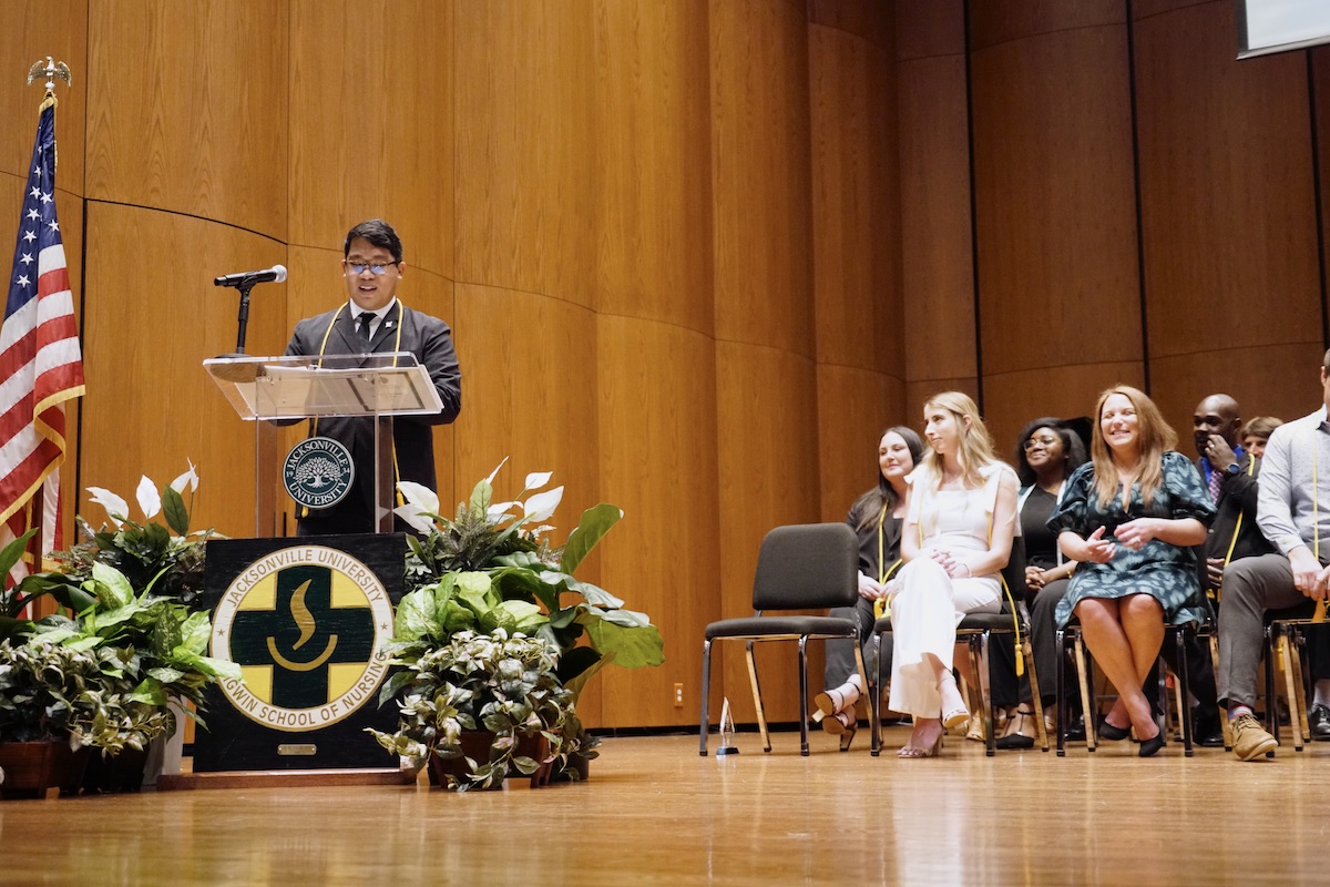 joseph altoveros speaks at nursing graduation