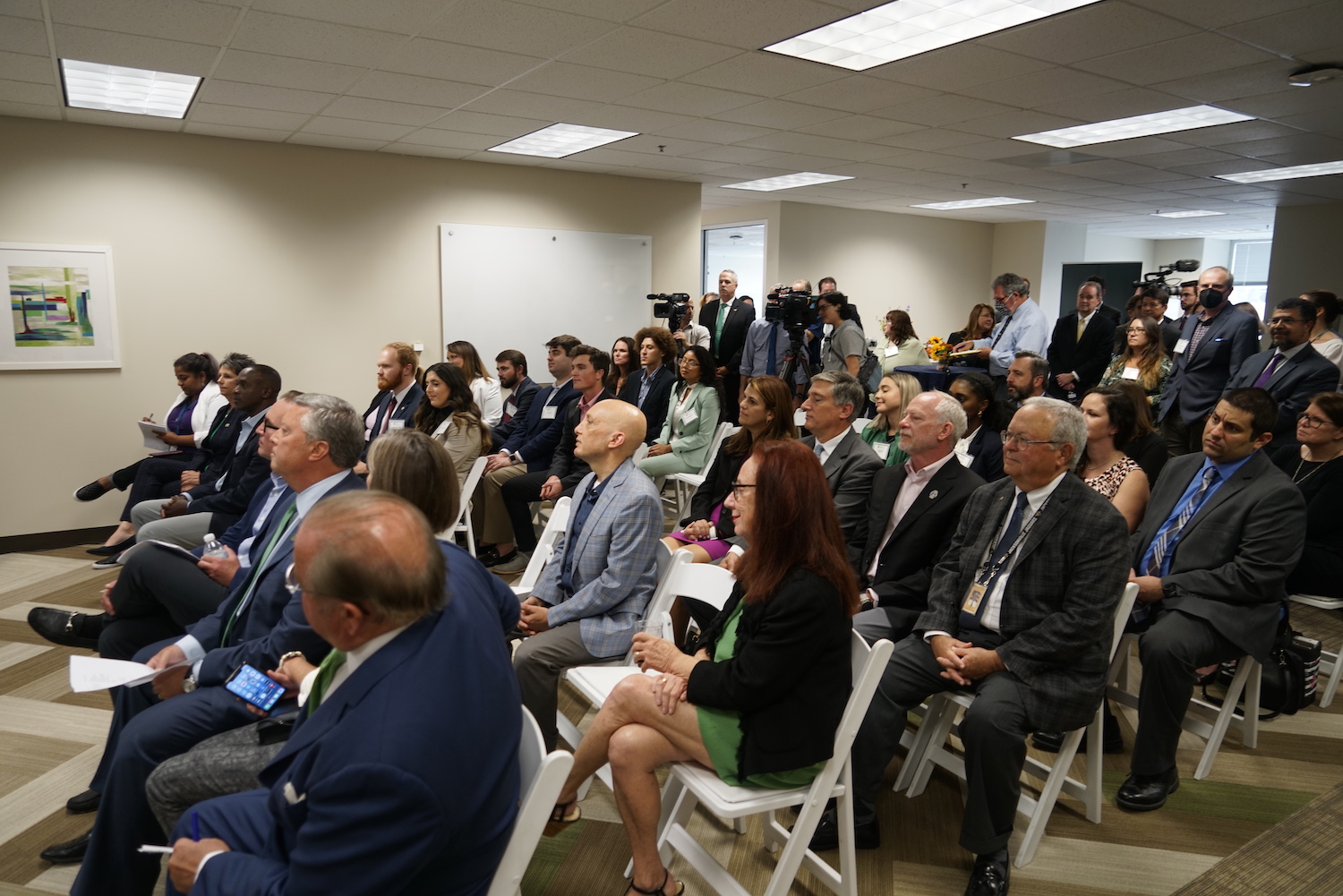 crowd at the college of law ribbon cutting