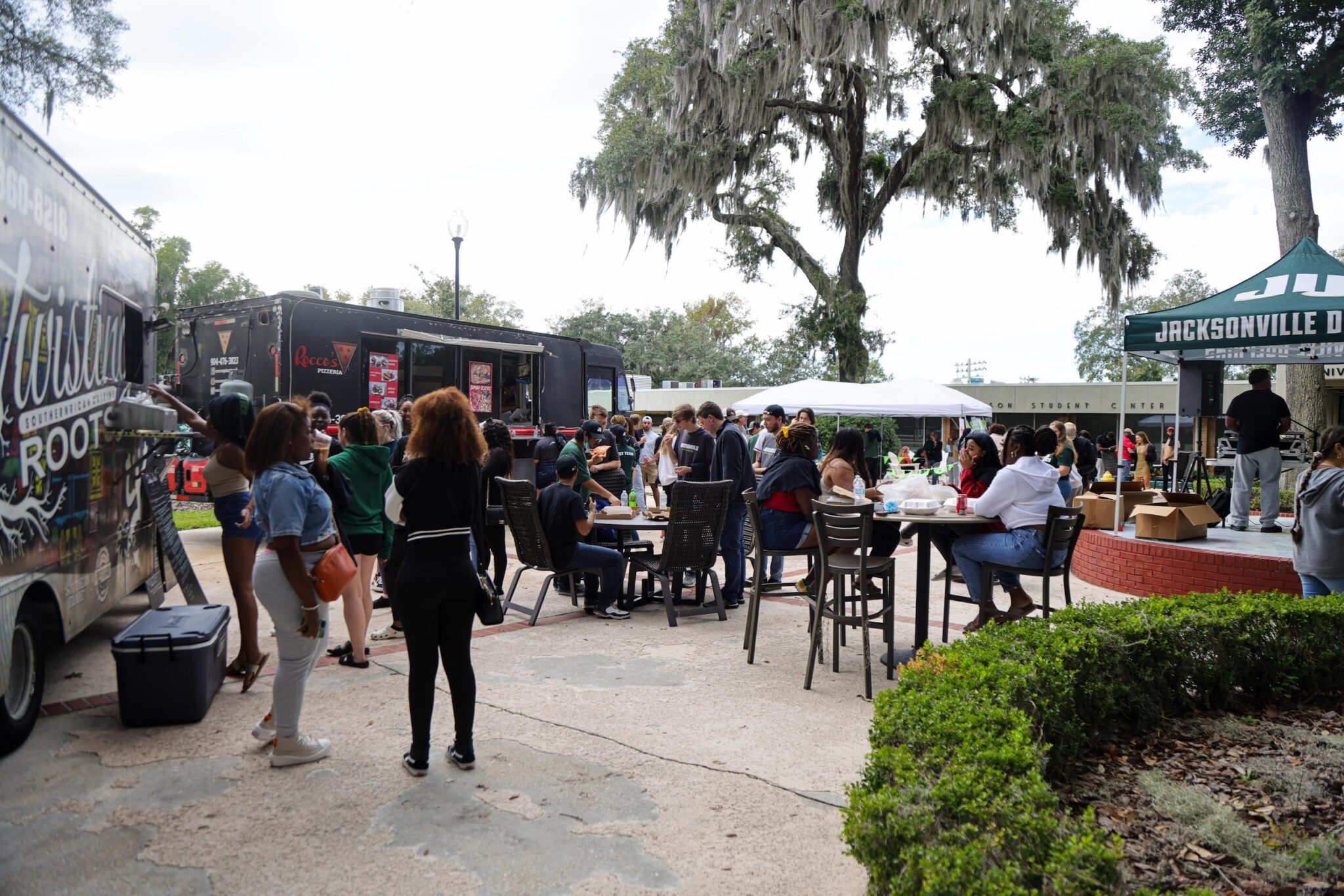 students gather for pregame tailgate