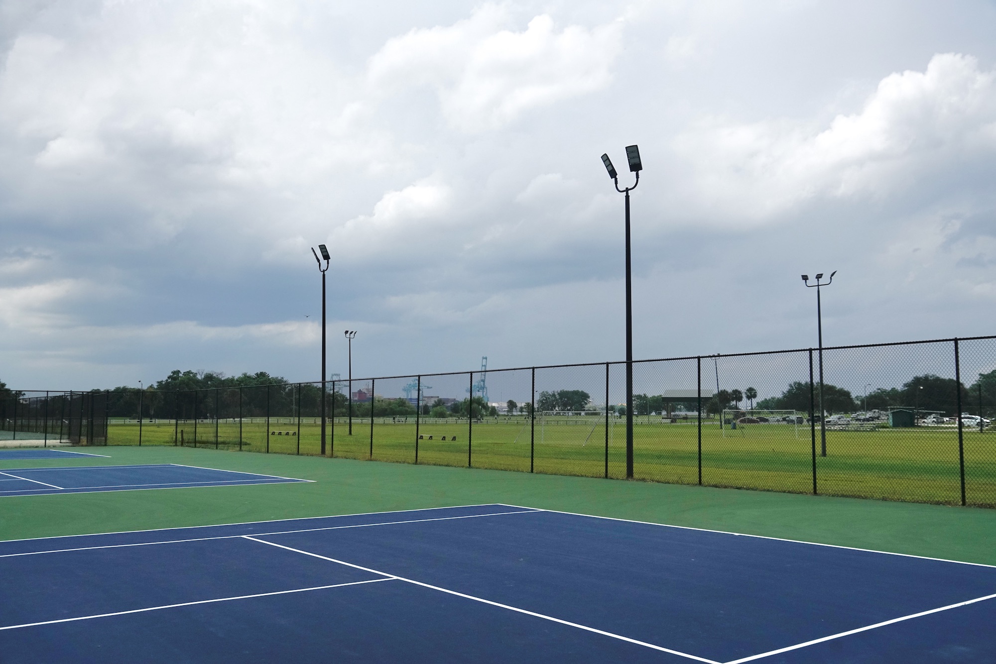 lights at tennis facility