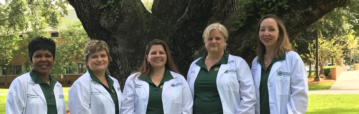 STAR Center team (left to right): Japhetia “Fettie” Blackwell MSN, RN; Ginger Grayson BSN, RN; Aimee Neeley BSN, RN, OCN; Barbara Tucker BA; Kathleen Kavanagh DMH, MSN, Ed RN