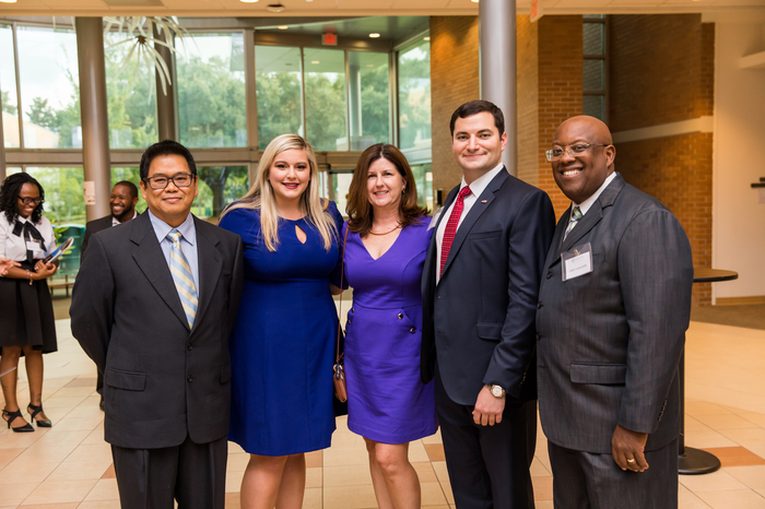 A group of five diverse law students.