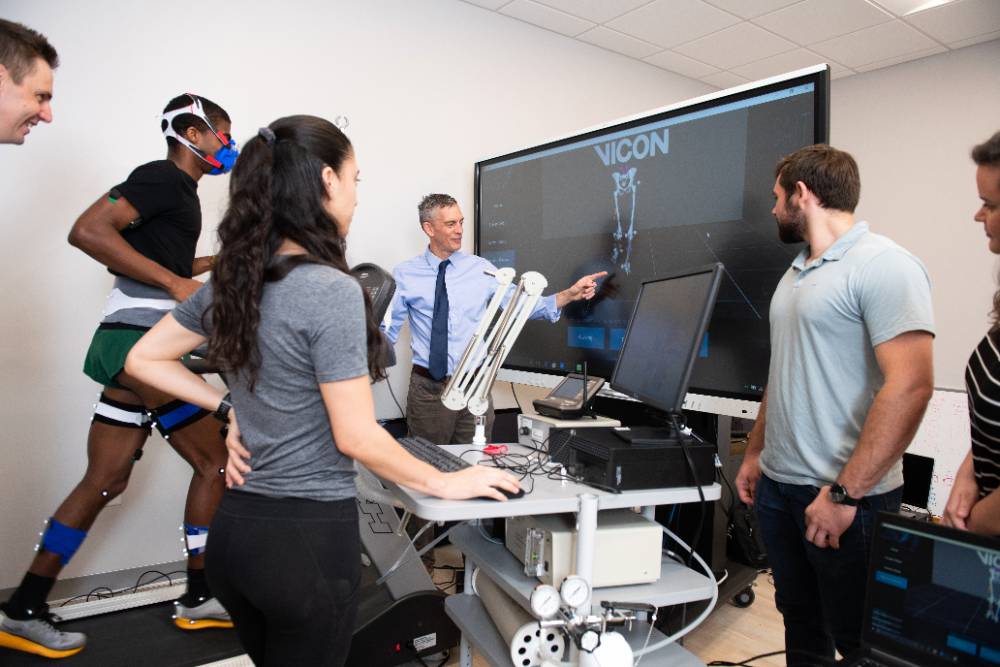 Exercise science instructor teaching students